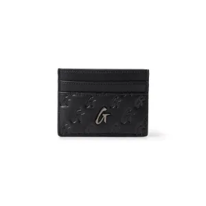 MONOGRAM GUNMETAL CARD HOLDER - BLACK