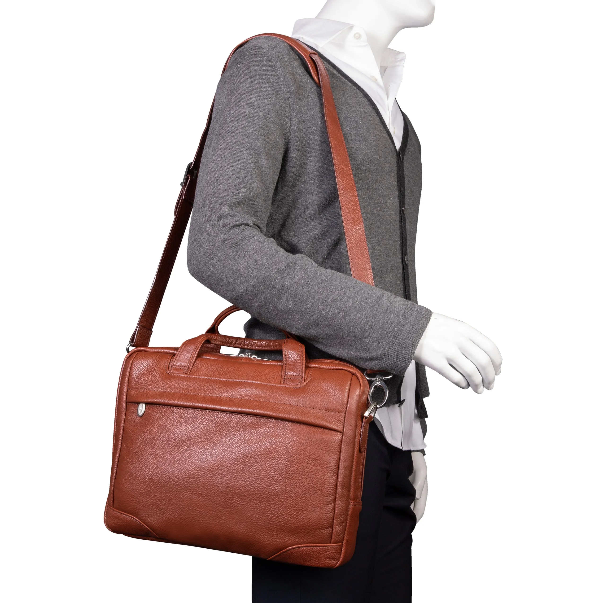 MONTCLARE | 13" Leather Laptop & Tablet Briefcase