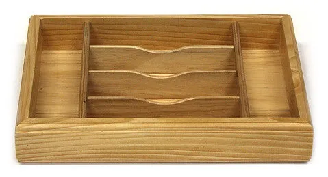 Mountain Woods Light Brown 6 Compartment Premium Hardwood Organizer Tray - 16"