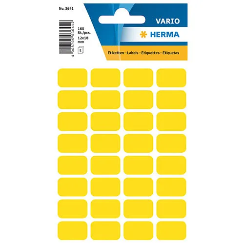 Multi-purpose Labels 18 x 12mm Yellow (3641)