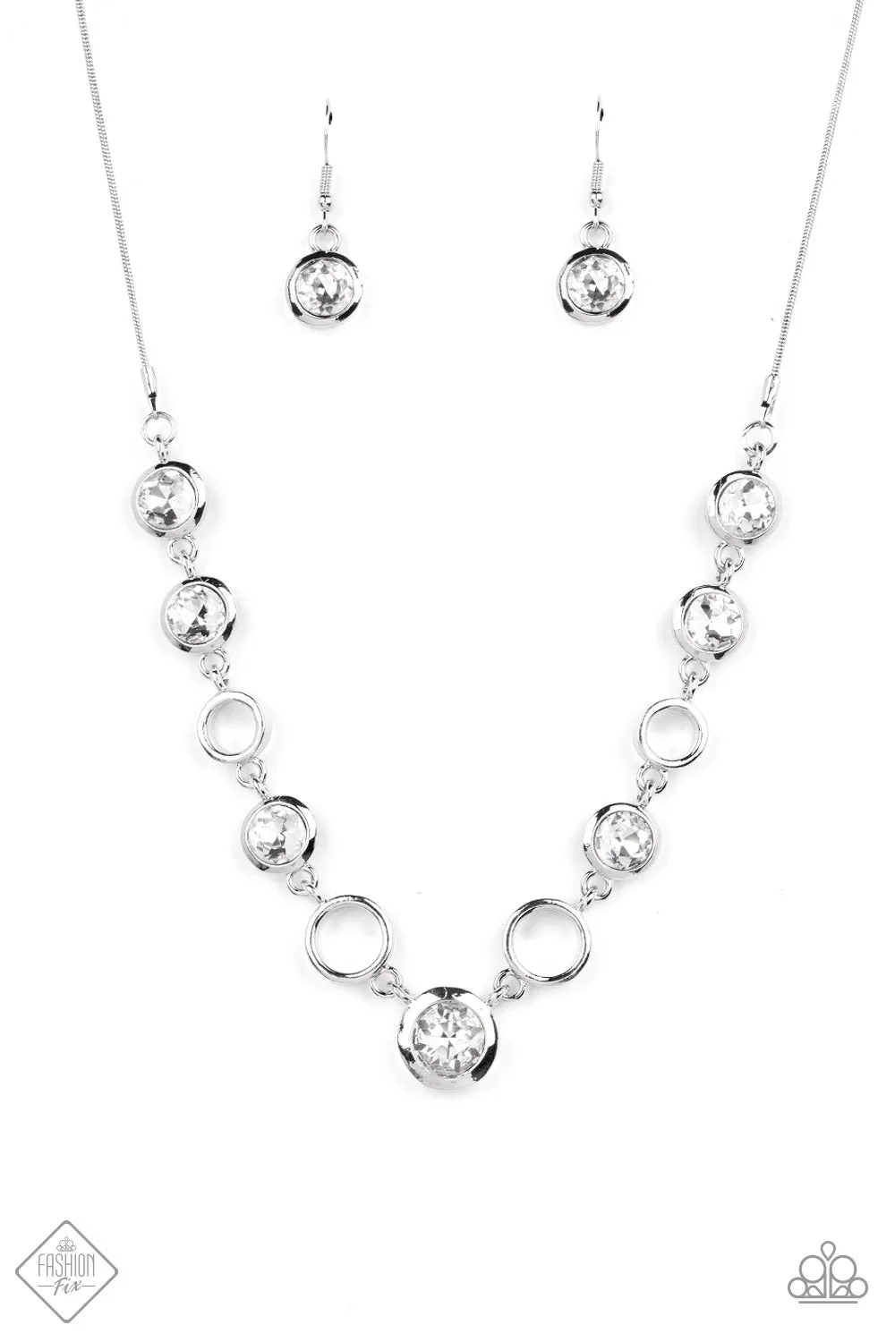 Open Door Jewelry - Elegantly Elite - White Necklace - Paparazzi Accessories