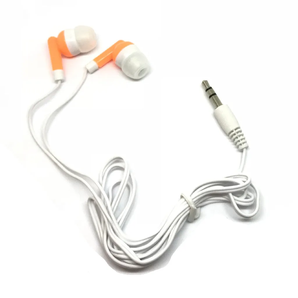 Orange Stereo Earbud Headphones