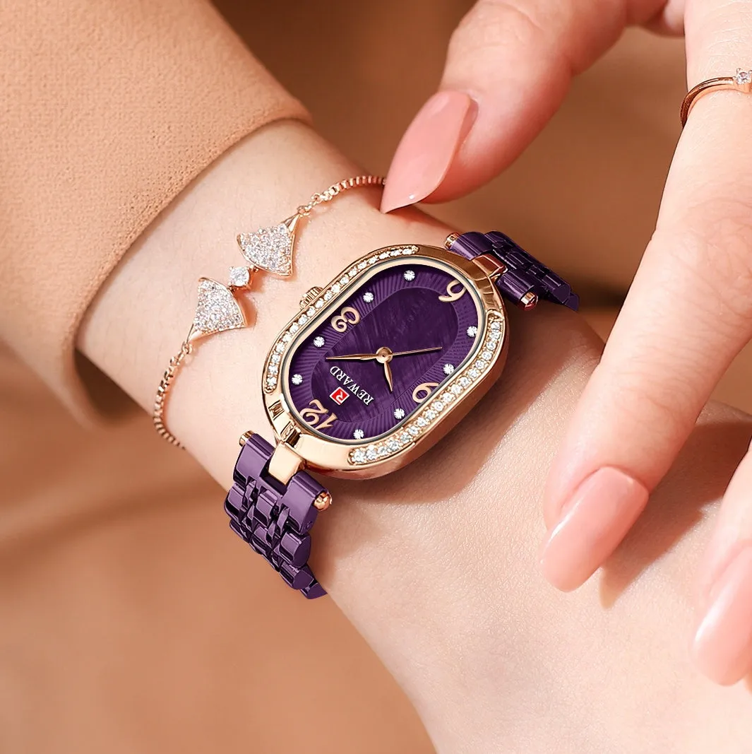 Oval Fashion Diamond Luxury Women Watch Montre Femme