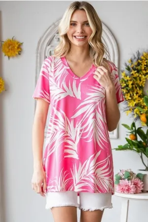 Pink/White Tropical Top - #6725-6730