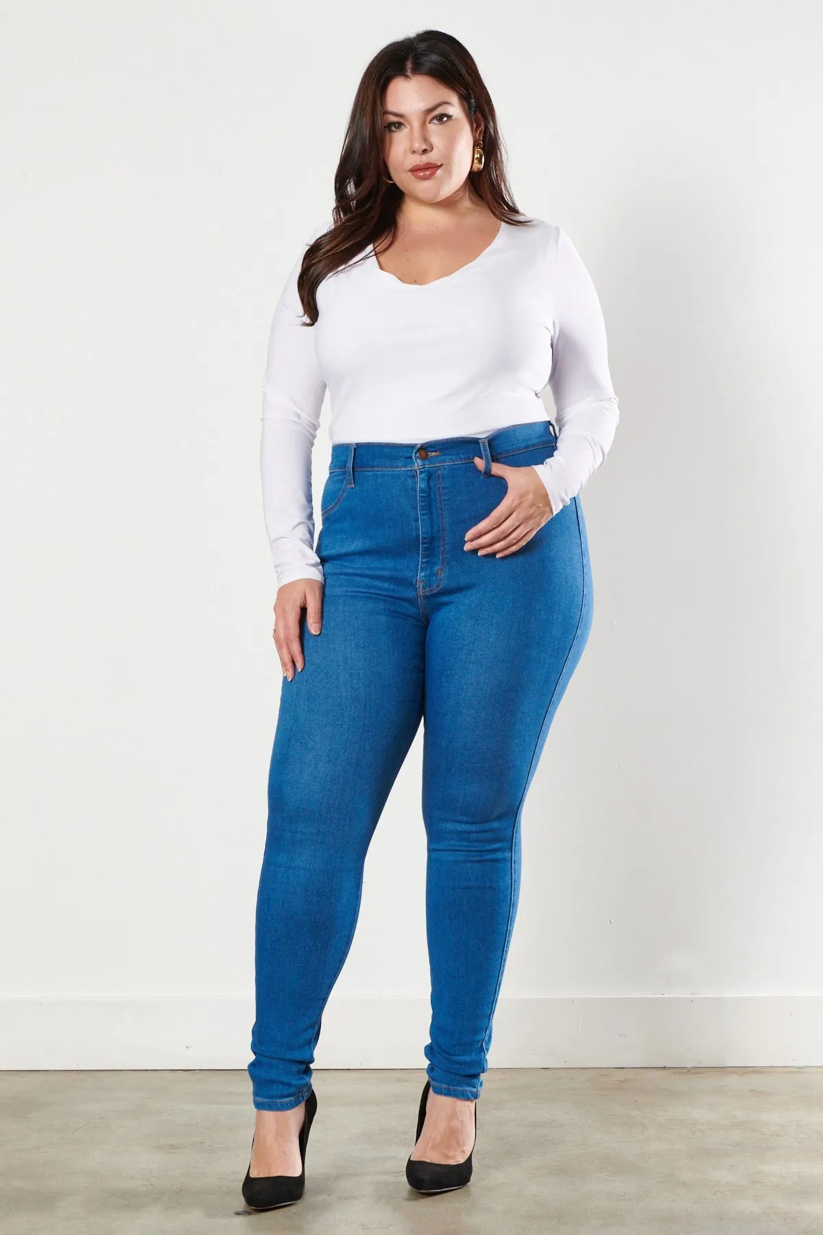 Plus Cozy Vibrant Skinny Jeans