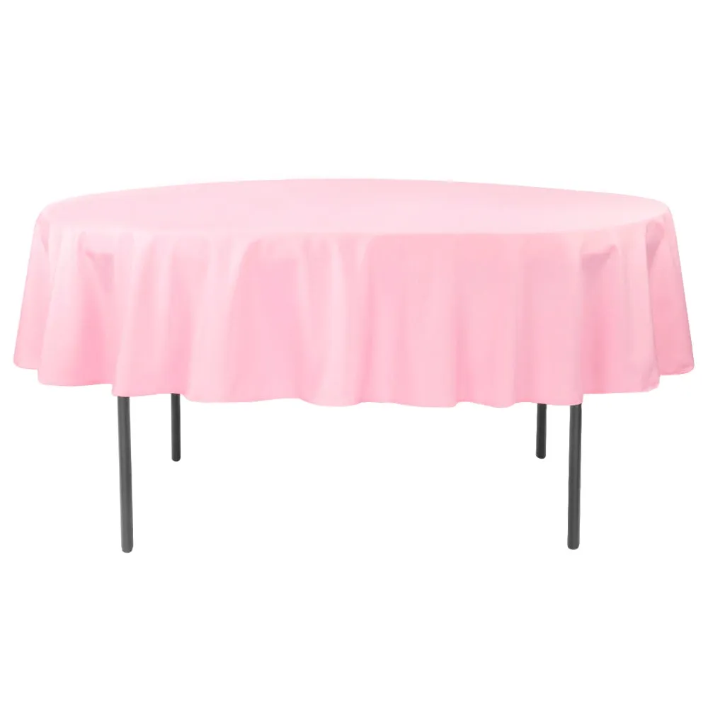 Polyester 90" Round Tablecloth - Pink