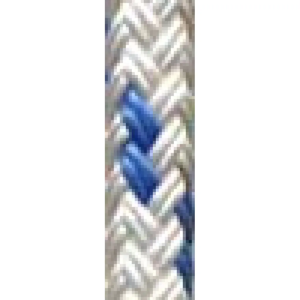 Polyester Braid - 1/2" White w/Blue $/FT