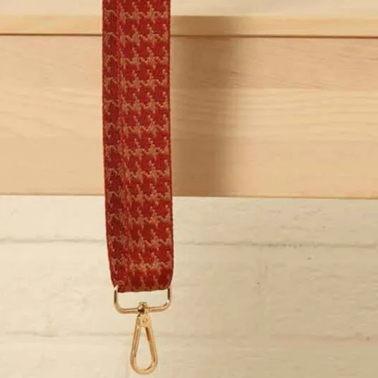 Red Hounds Tooth Bag Strap