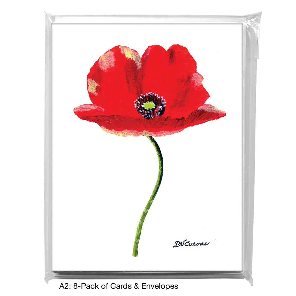 Red Poppy Fan, Greeting Card (7501)