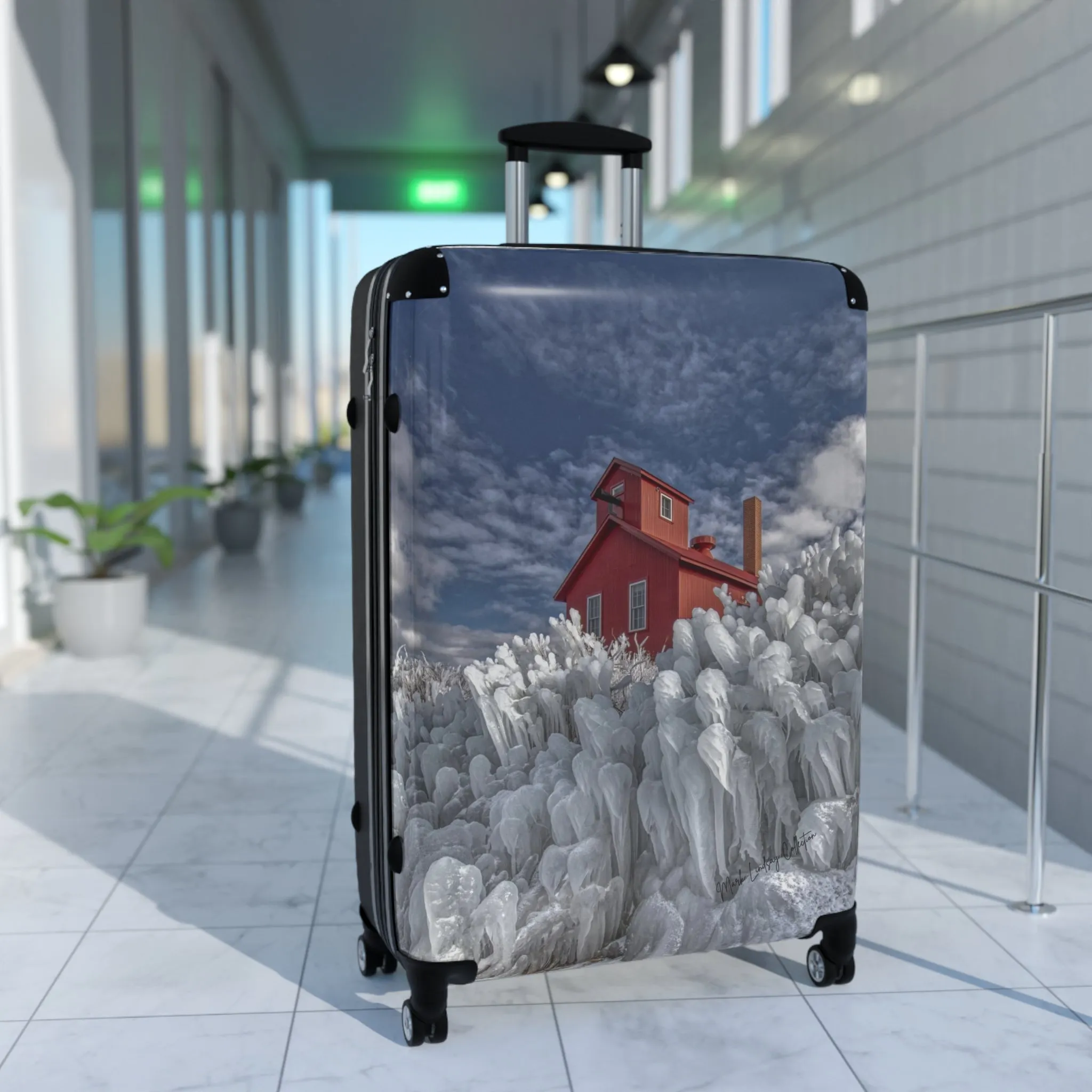 Red White & Blue Custom Art Luggage