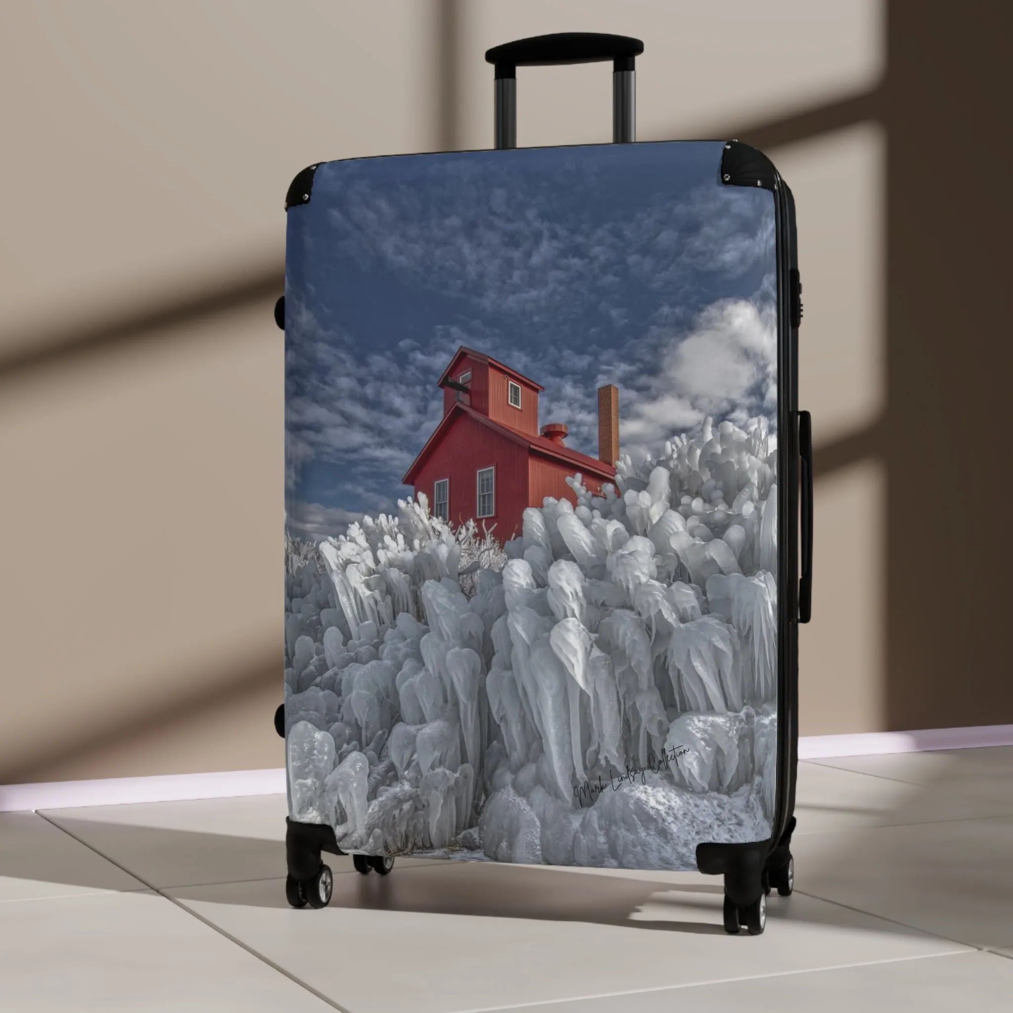 Red White & Blue Custom Art Luggage