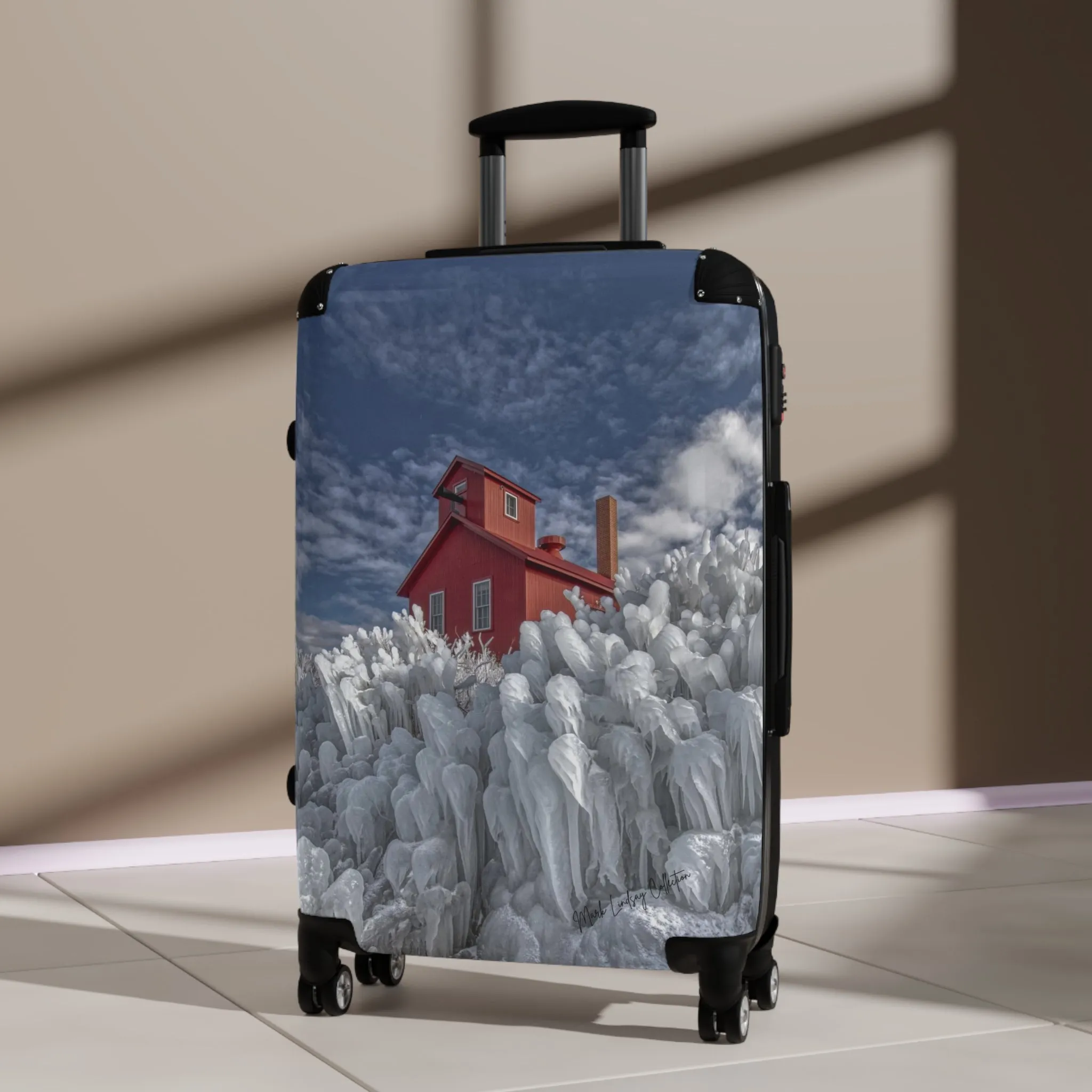 Red White & Blue Custom Art Luggage