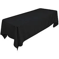 Rent 72x120 Black Polyester Rectangle