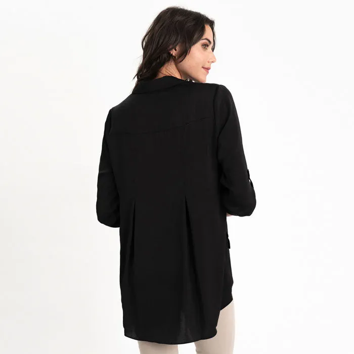 Renuar Long Sleeve Airflow Blouse - Black