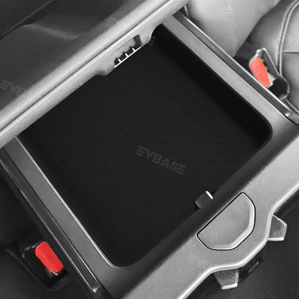 Rivian R1T/ R1S Rear Armrest Organizer Silicone Liner Non-Slip Mat Center Console Storage Box Tray