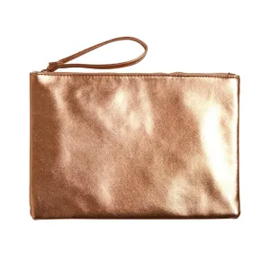 Rose Gold Metallic Clutch Bag