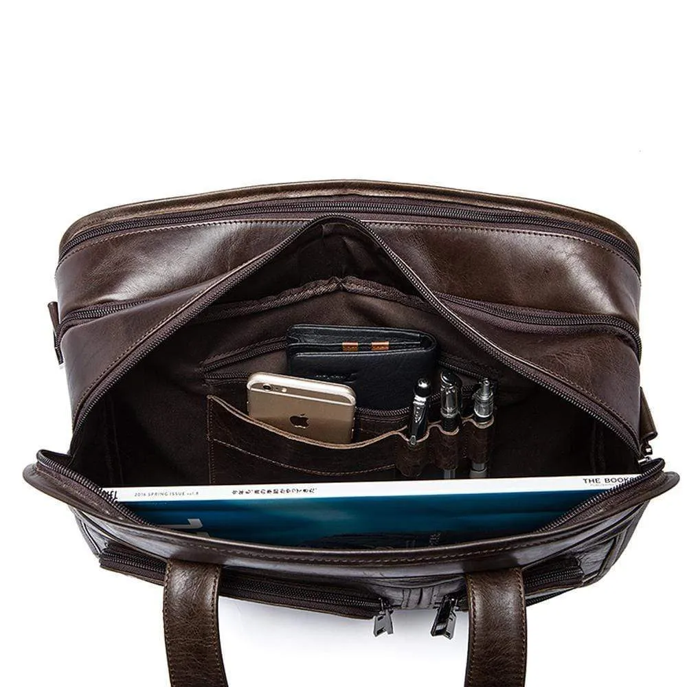 Rossie Viren  Men's Casual Leather Briefcase