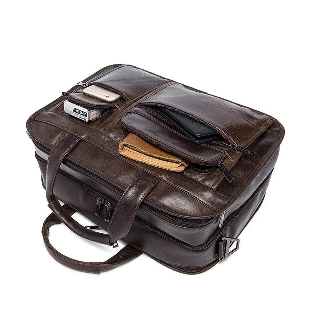 Rossie Viren  Men's Casual Leather Briefcase