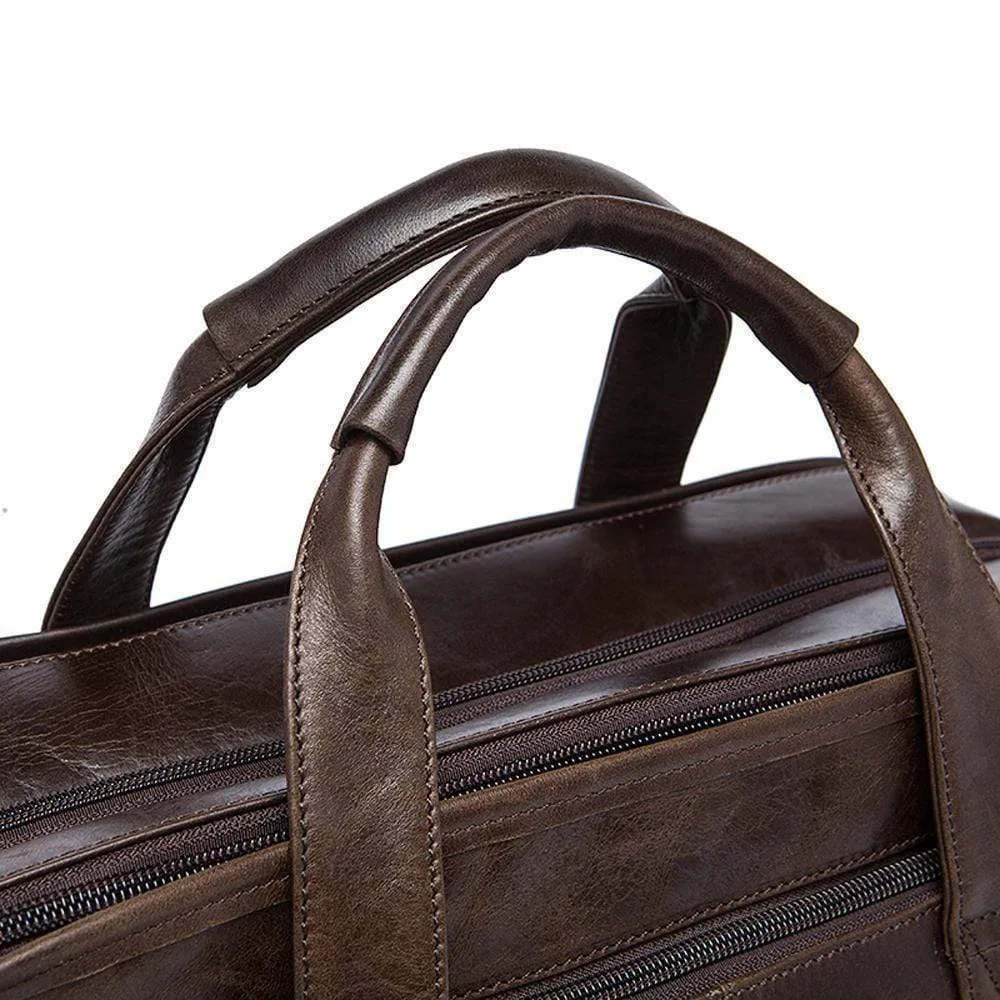 Rossie Viren  Men's Casual Leather Briefcase