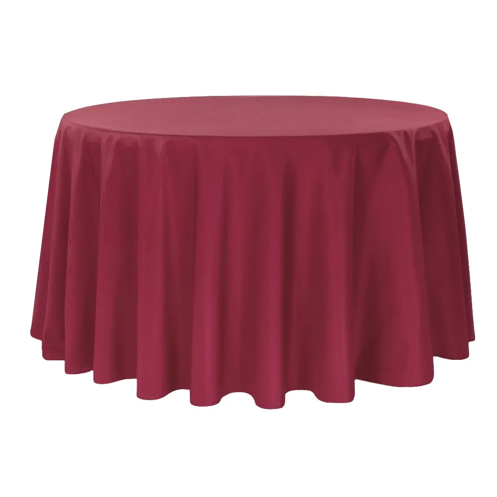 Round Polyester 132" Tablecloth - Burgundy