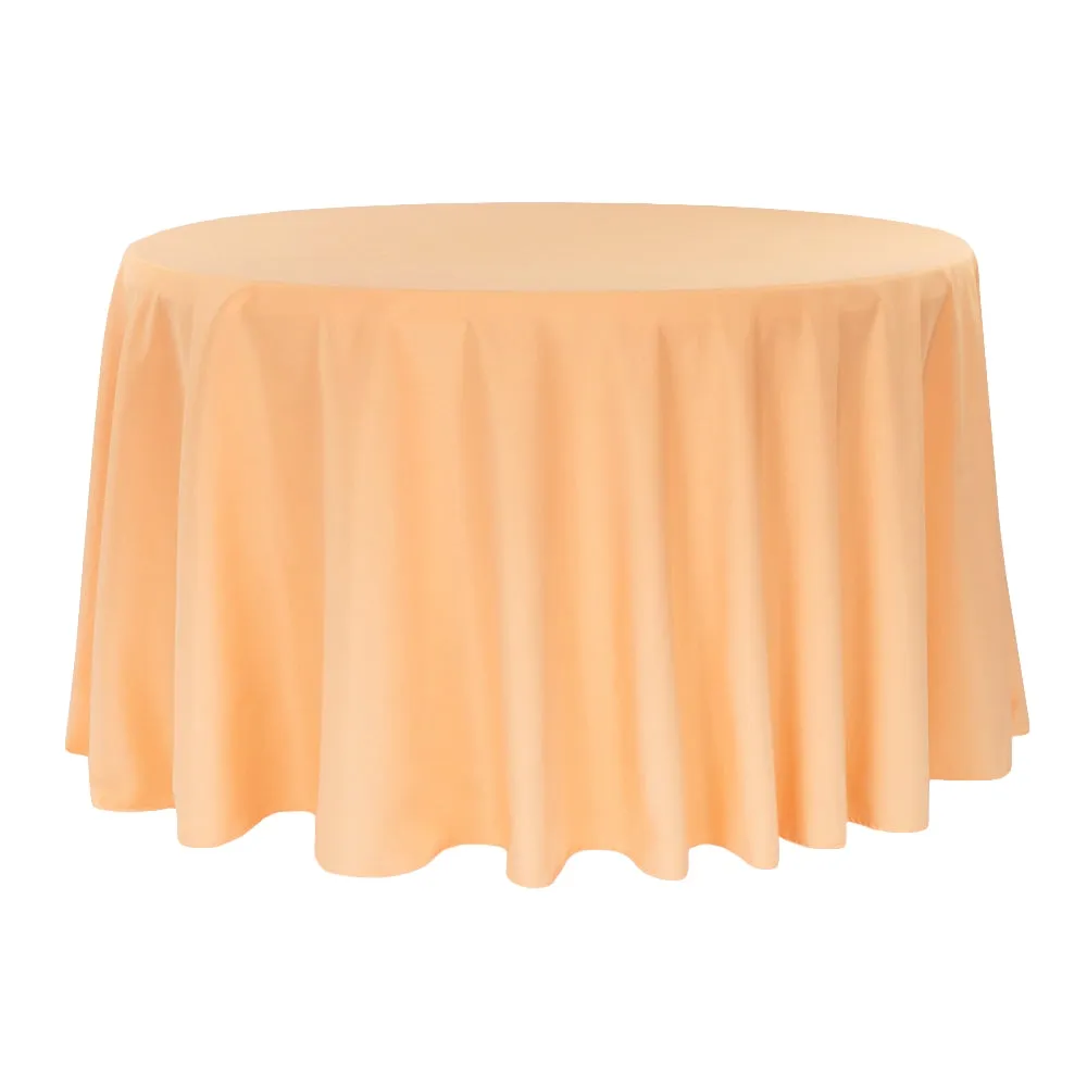 Round Polyester 132" Tablecloth - Peach