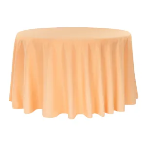 Round Polyester 132" Tablecloth - Peach