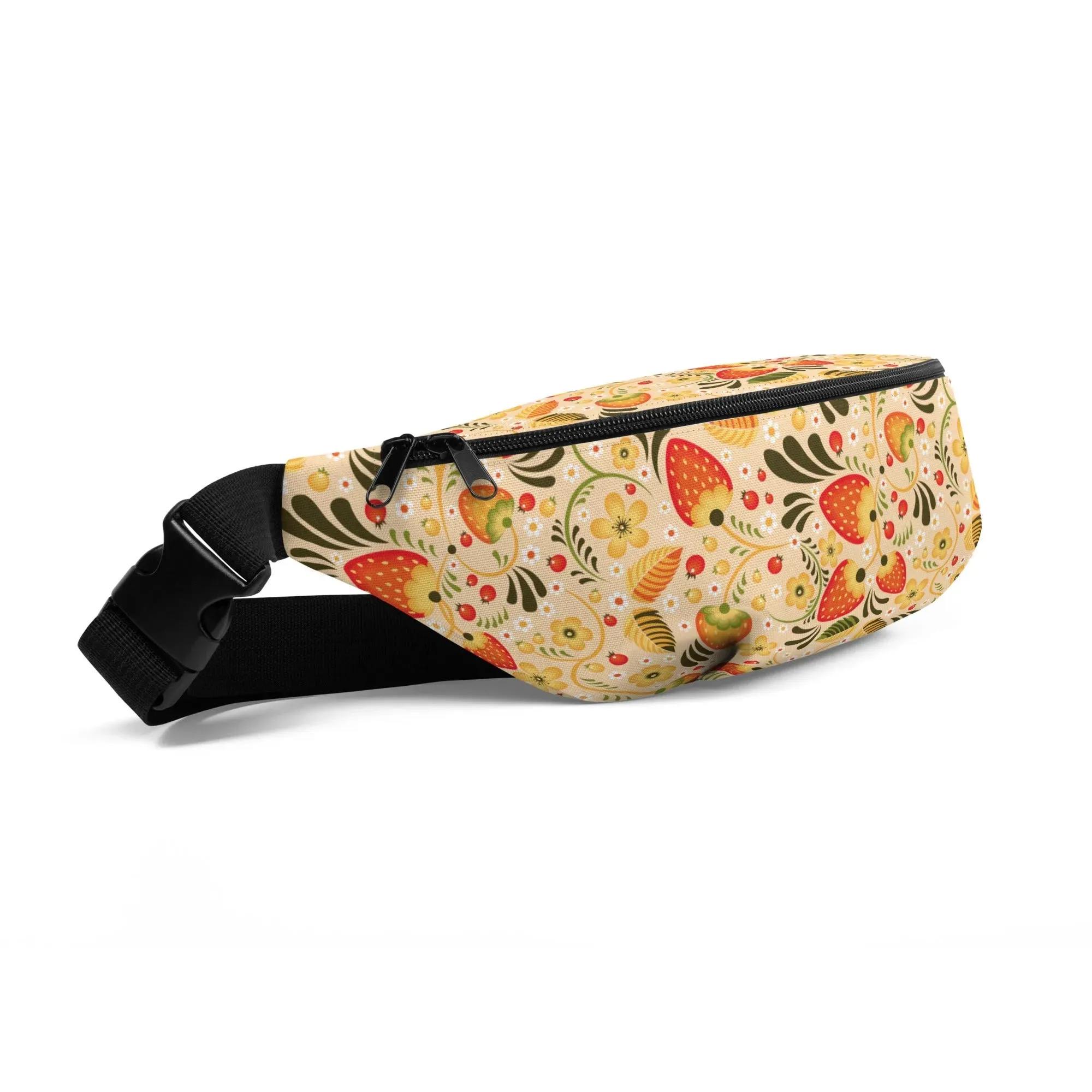 Russian Beige Khokhloma Fanny Pack