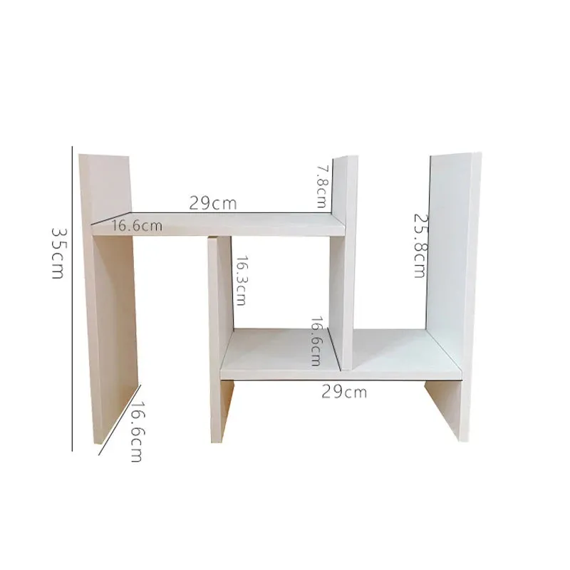 Shoppu INS White MDF Wooden Storage Desk Desktop Display Organiser Shelf