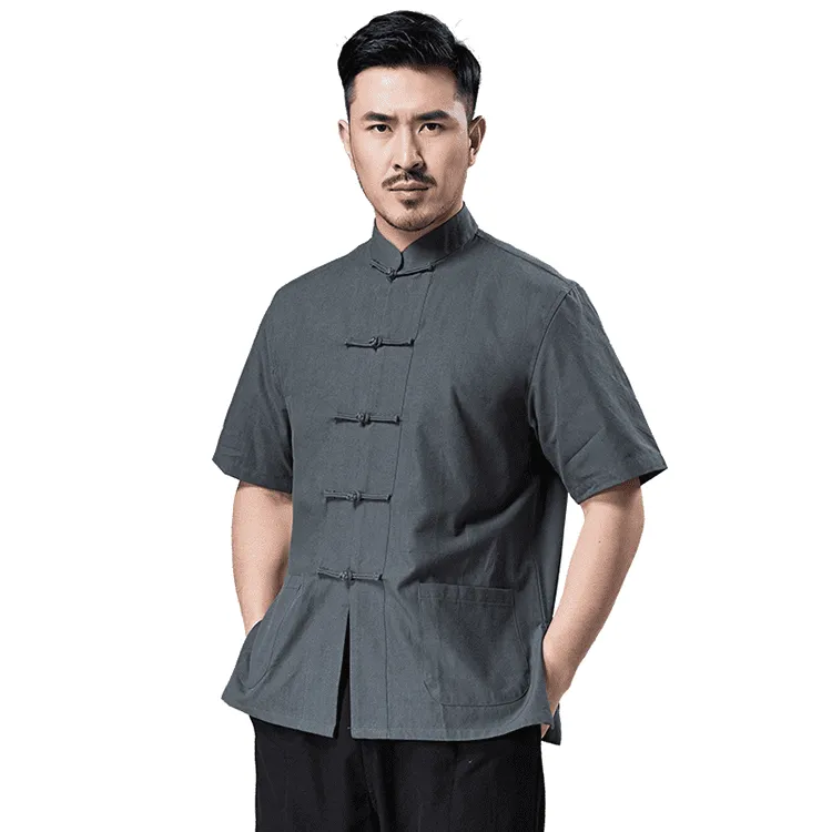 Short Sleeve Tang Shirt with 5 Buttons