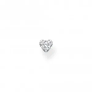 Silver Zirconia Heart Single Ear Stud H2145-051-14