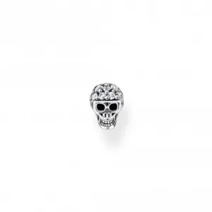 Silver Zirconia Skull Single Ear Stud H2146-643-14