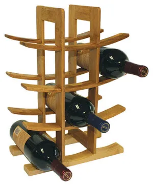 Simply Bamboo Brown 12 Bottle Wine Rack - 16.5"