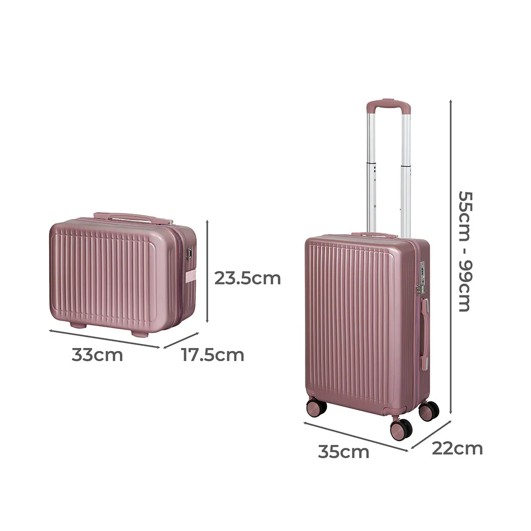 Slimbridge Luggage Suitcase Trolley Rose gold 2pc 14" 20"