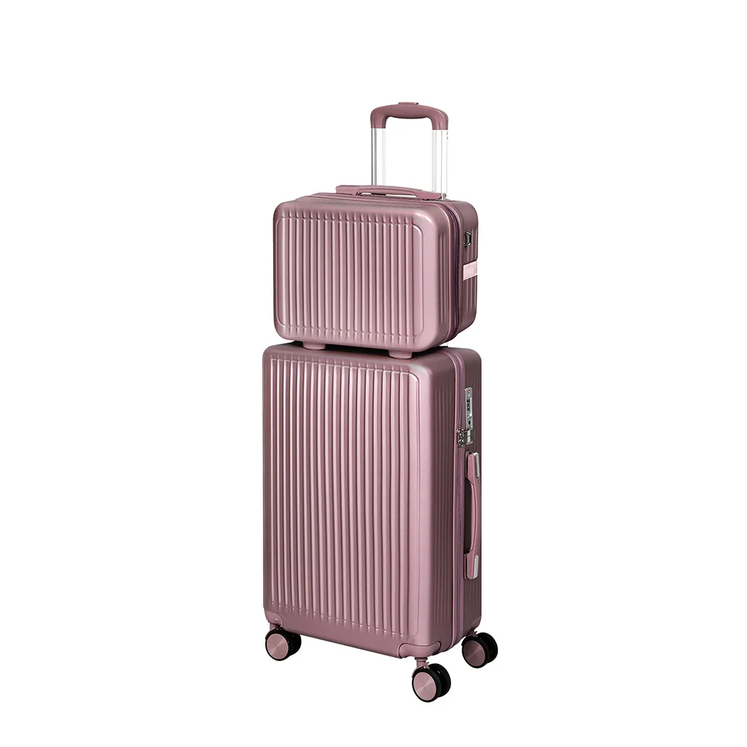 Slimbridge Luggage Suitcase Trolley Rose gold 2pc 14" 20"