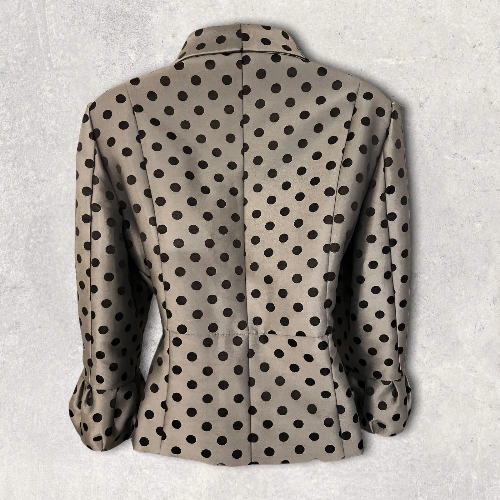 SONIA PENA Womens Vintage Silver Grey Polka Dot Jacket UK 18 US 14 EU 46