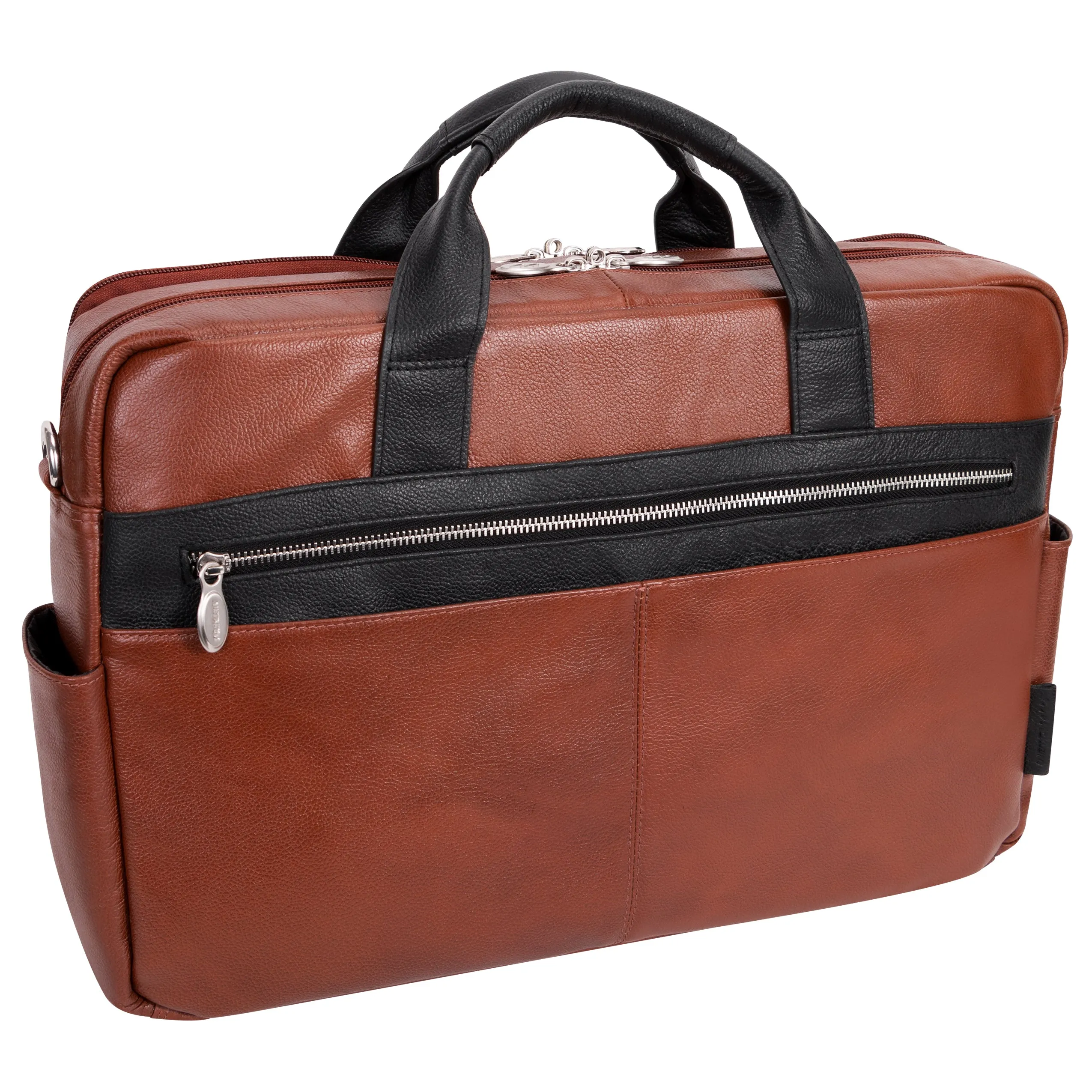 SOUTHPORT | 17” Leather Two-Tone Laptop Briefcase