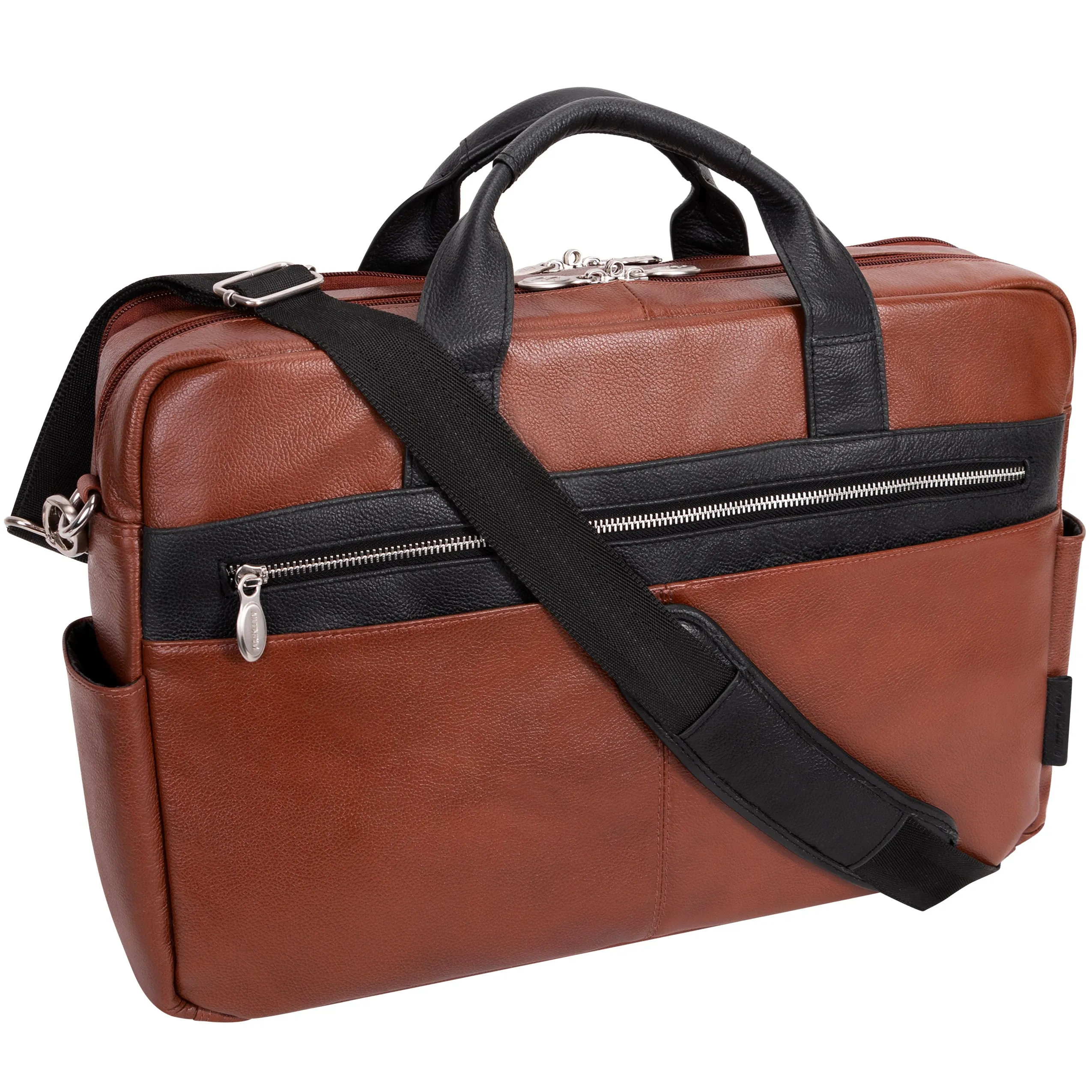 SOUTHPORT | 17” Leather Two-Tone Laptop Briefcase