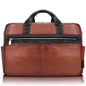 SOUTHPORT | 17” Leather Two-Tone Laptop Briefcase