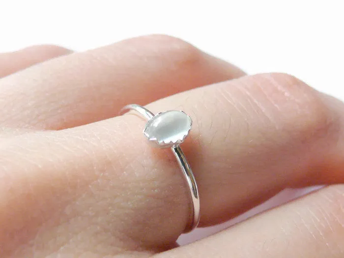 Sterling Silver Oval Moonstone Ring