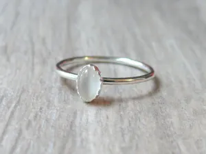 Sterling Silver Oval Moonstone Ring