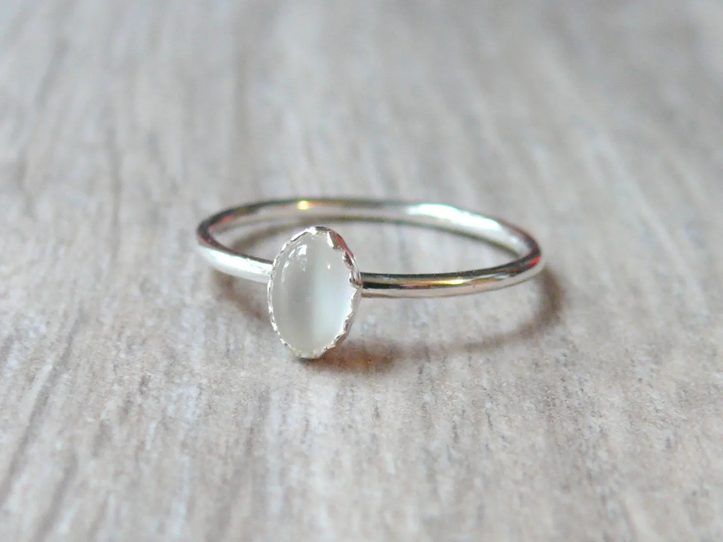 Sterling Silver Oval Moonstone Ring