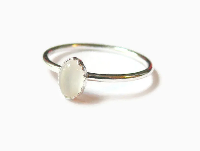 Sterling Silver Oval Moonstone Ring