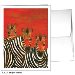 Stripes In Red, Greeting Card (7067A)