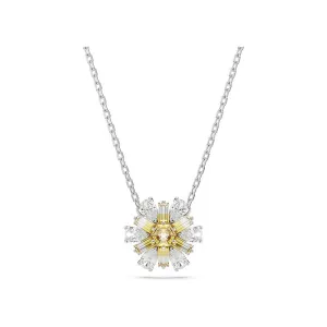 Swarovski Part of the Idyllia Collection Women's Flower Pendant with Yellow and Clear Mixed-Cut Stones in a Rhodium-Finished Setting Idyllia Pendant Necklace - 5679939