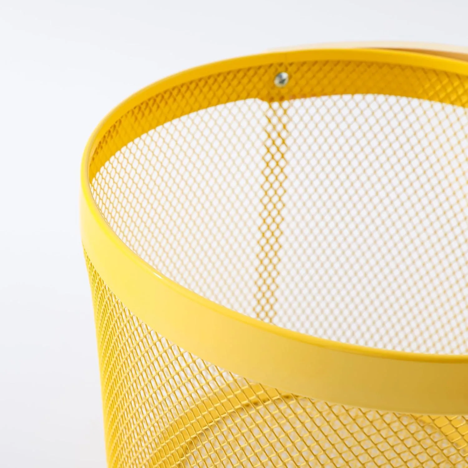 The Better Home Metal Mesh Basket for Storage With Wooden Handle | 400 Gm | Fruit Basket & Vegetable Basket for Kitchen | Kitchen Organizer | Storage Organizer For Home | Yellow