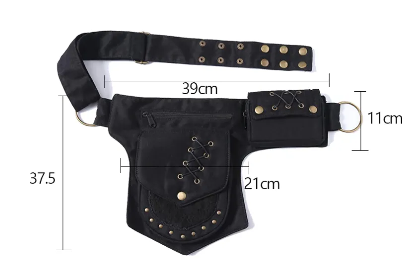 Thigh Bag w/ Laces and Studs