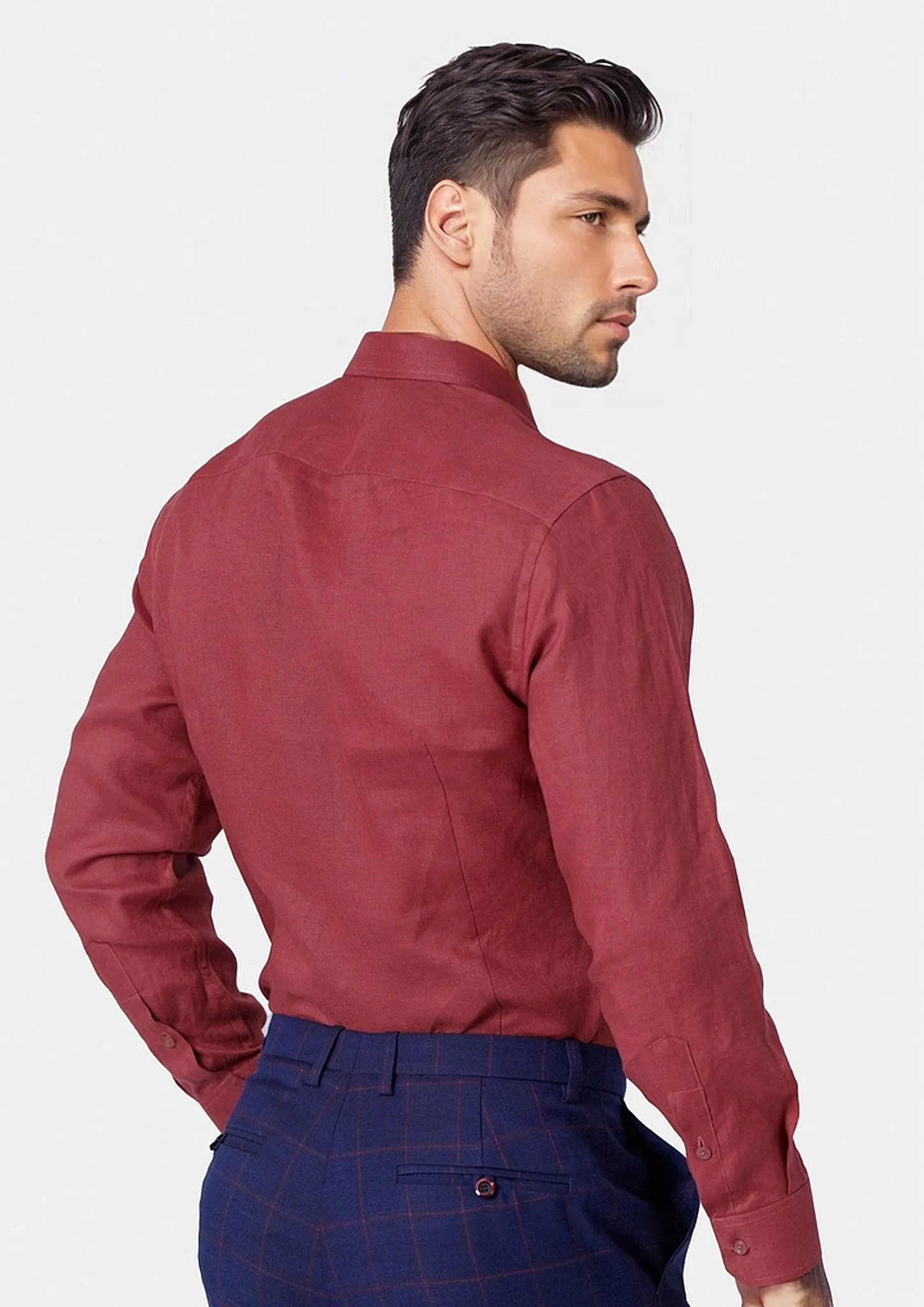 Tuscan Red Linen Shirt