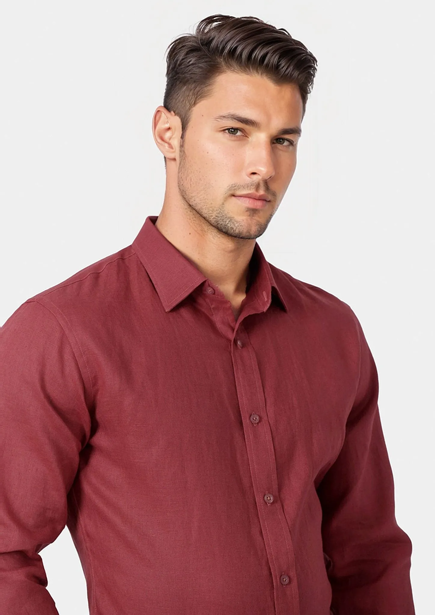 Tuscan Red Linen Shirt