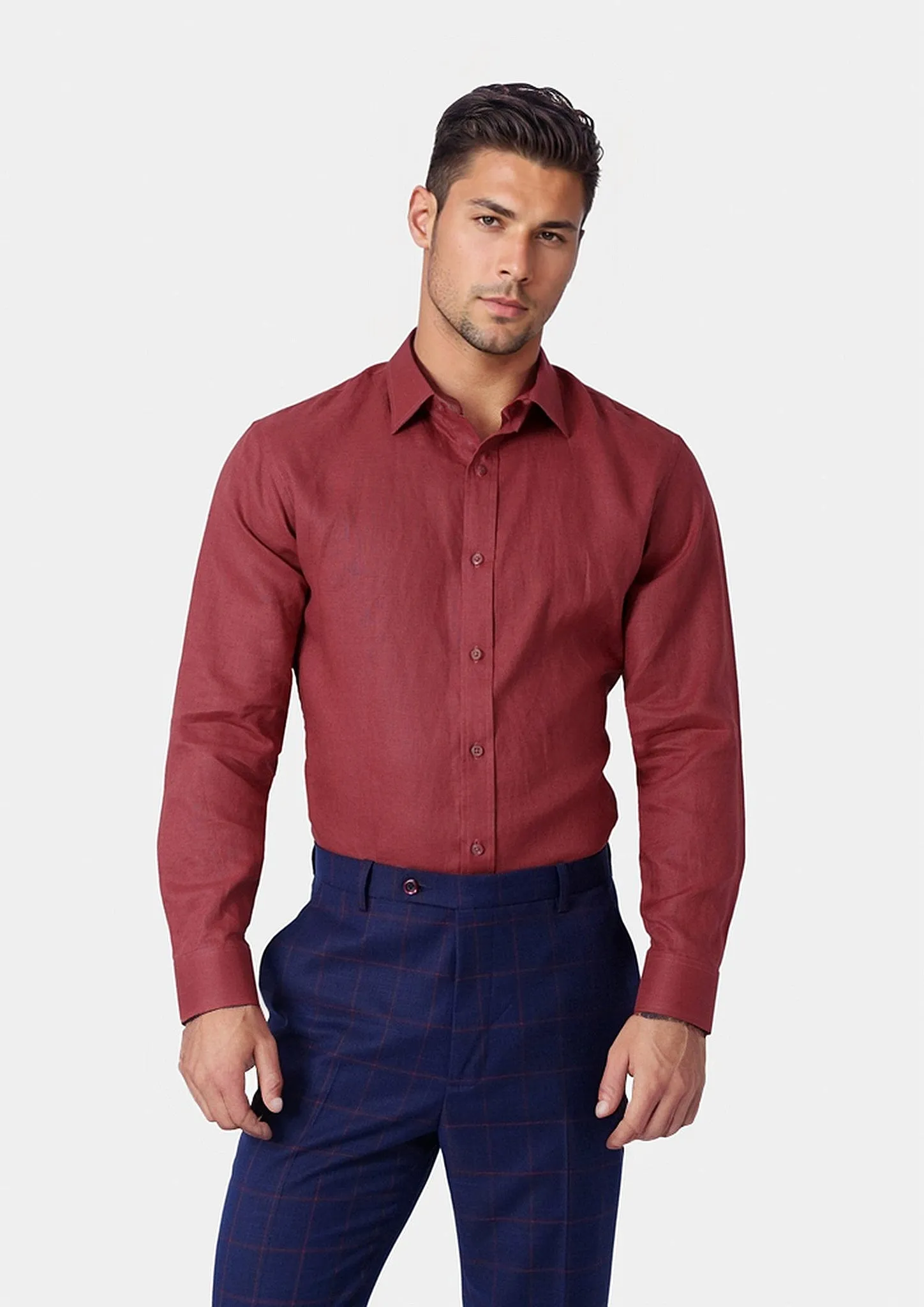 Tuscan Red Linen Shirt