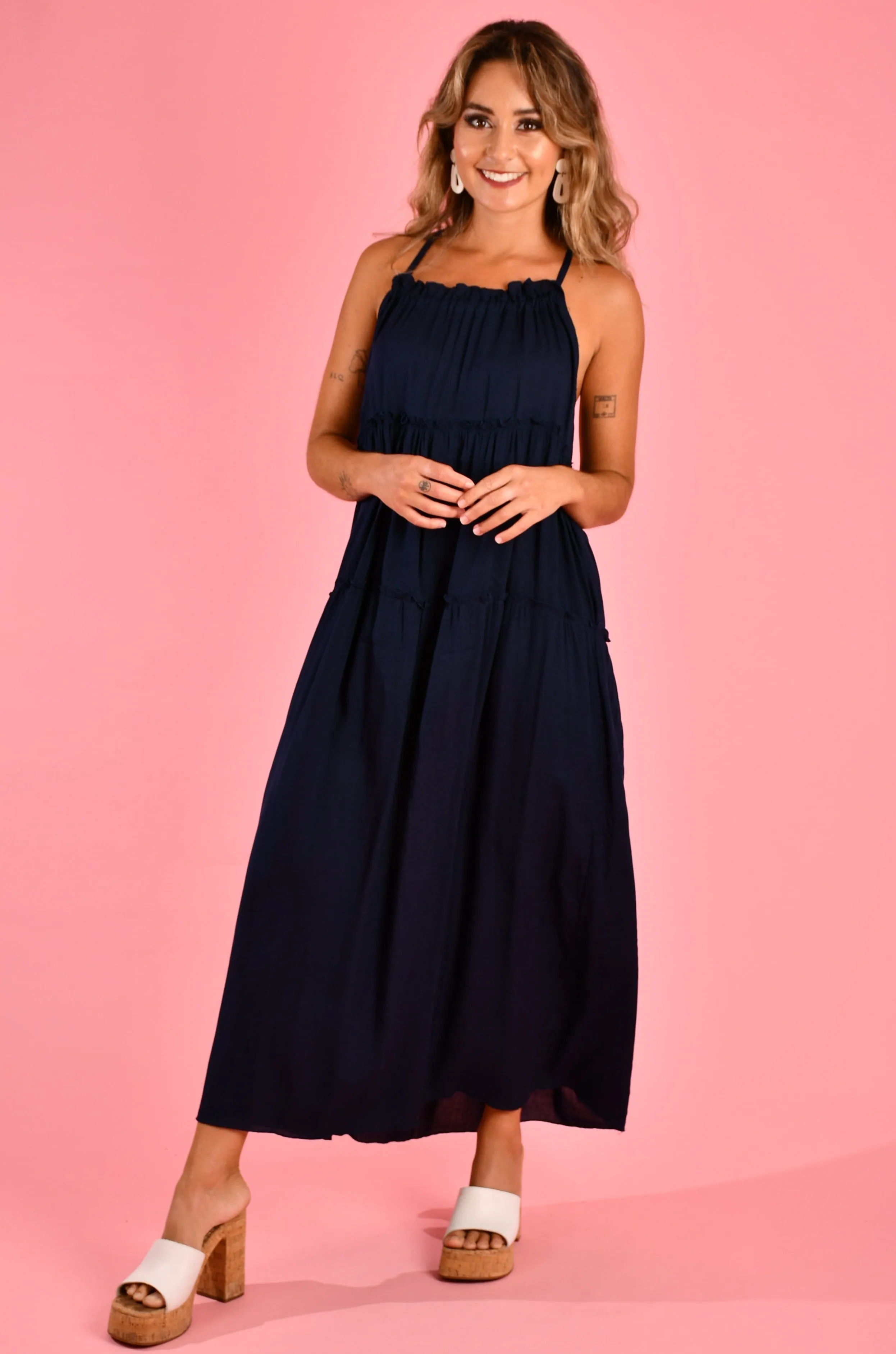 VGLD226 - BEACHCLUB MAXI DRESS - NAVY